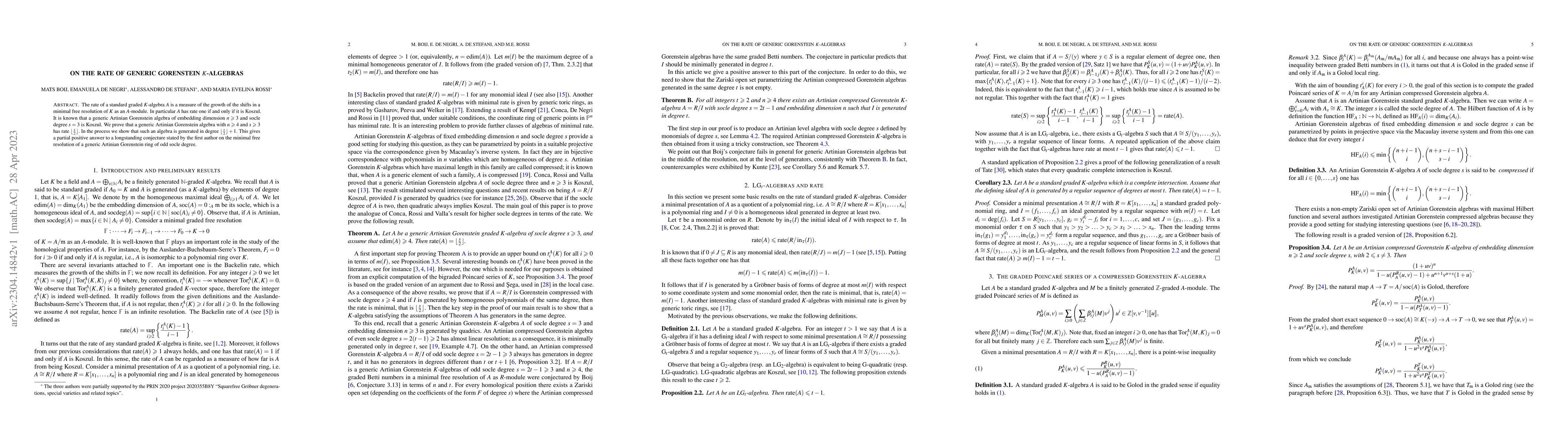 Thumbnail for On the rate of generic Gorenstein $K$-algebras