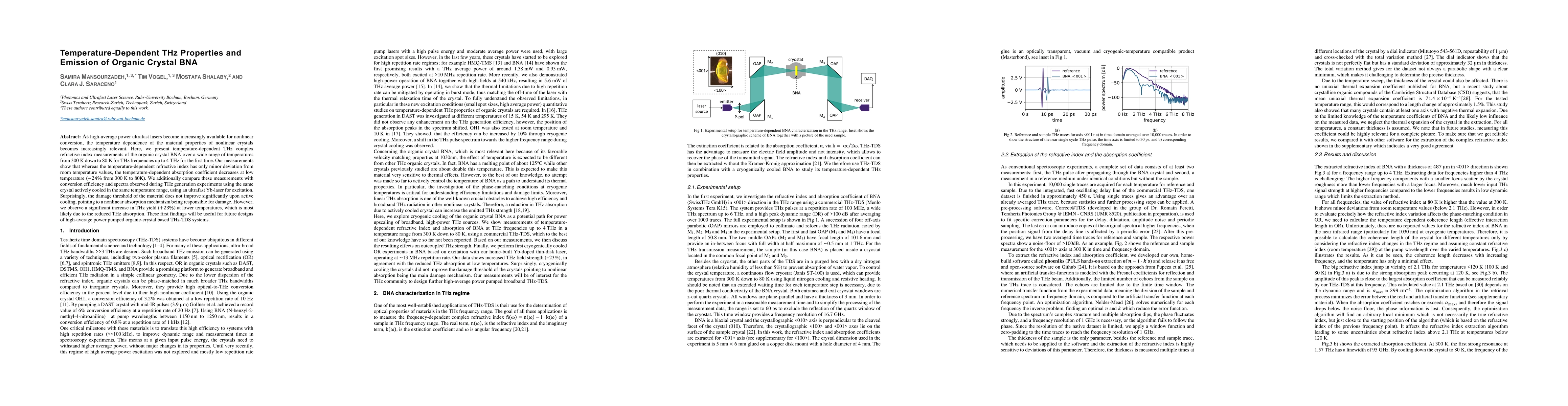 Thumbnail for Temperature-Dependent THz Properties and Emission of Organic Crystal BNA