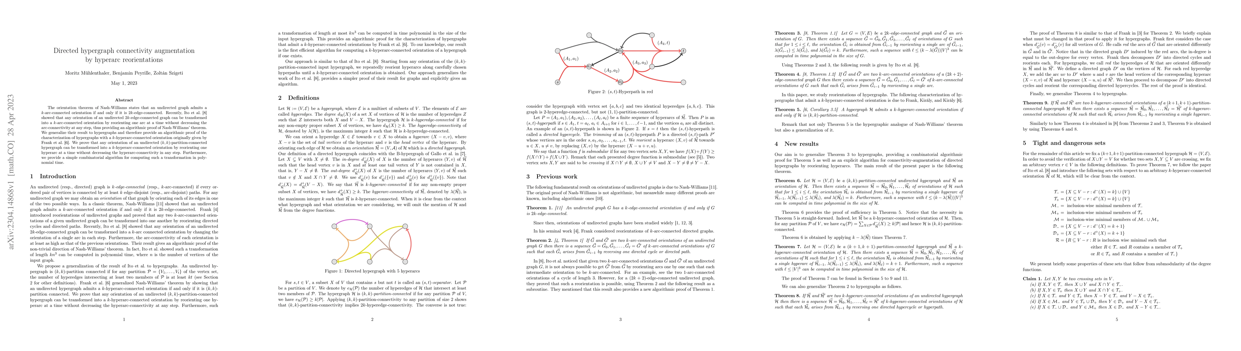 Thumbnail for Directed hypergraph connectivity augmentation by hyperarc reorientations