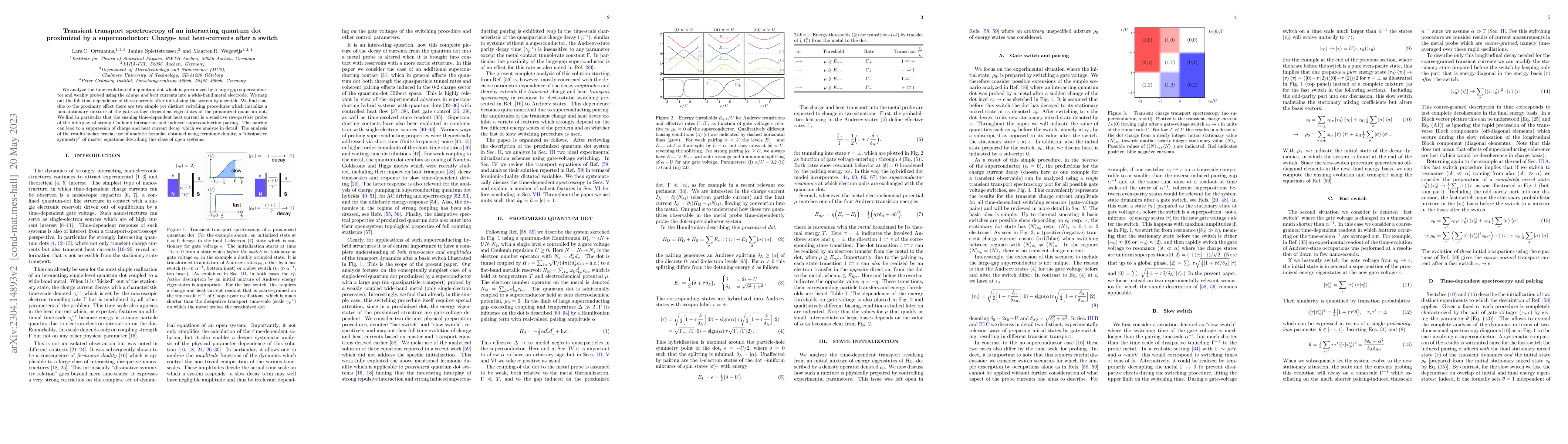 Thumbnail for Transient transport spectroscopy of an interacting quantum dot
  proximized by a superconductor: Charge- and heat-currents after a switch