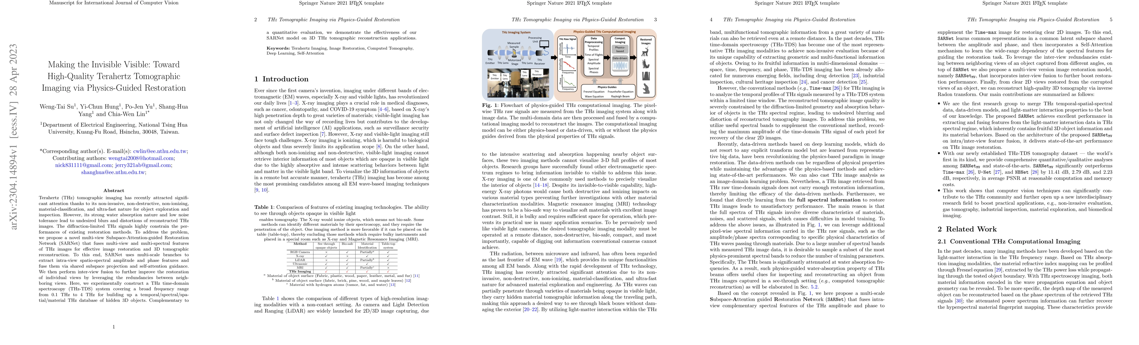 Thumbnail for Making the Invisible Visible: Toward High-Quality Terahertz Tomographic
  Imaging via Physics-Guided Restoration