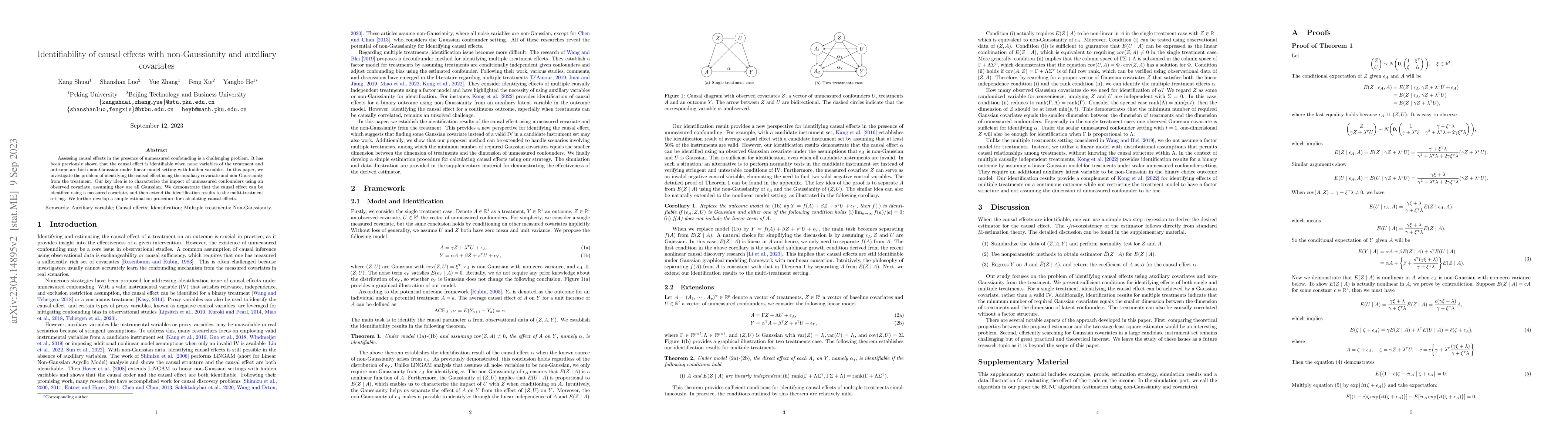 Thumbnail for Identifiability of causal effects with non-Gaussianity and auxiliary
  covariates