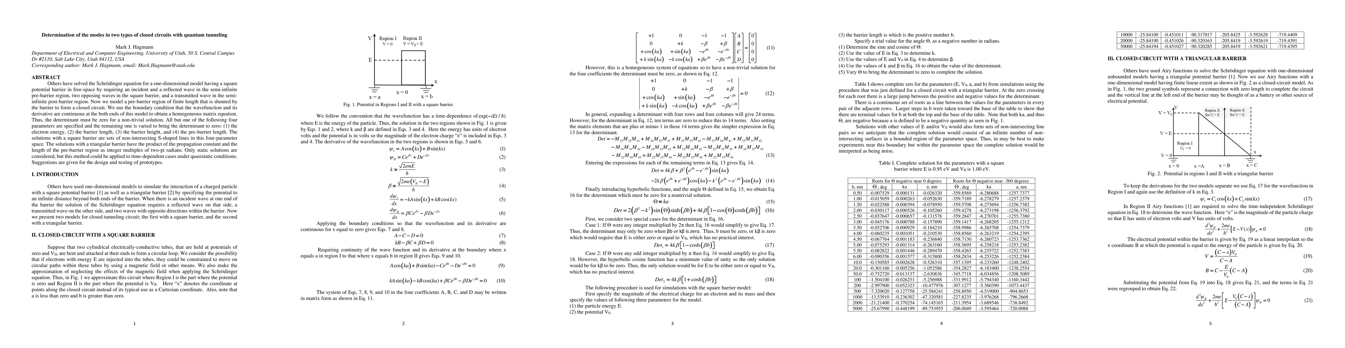 Thumbnail for Determination of the modes in two types of closed circuits with quantum
  tunneling