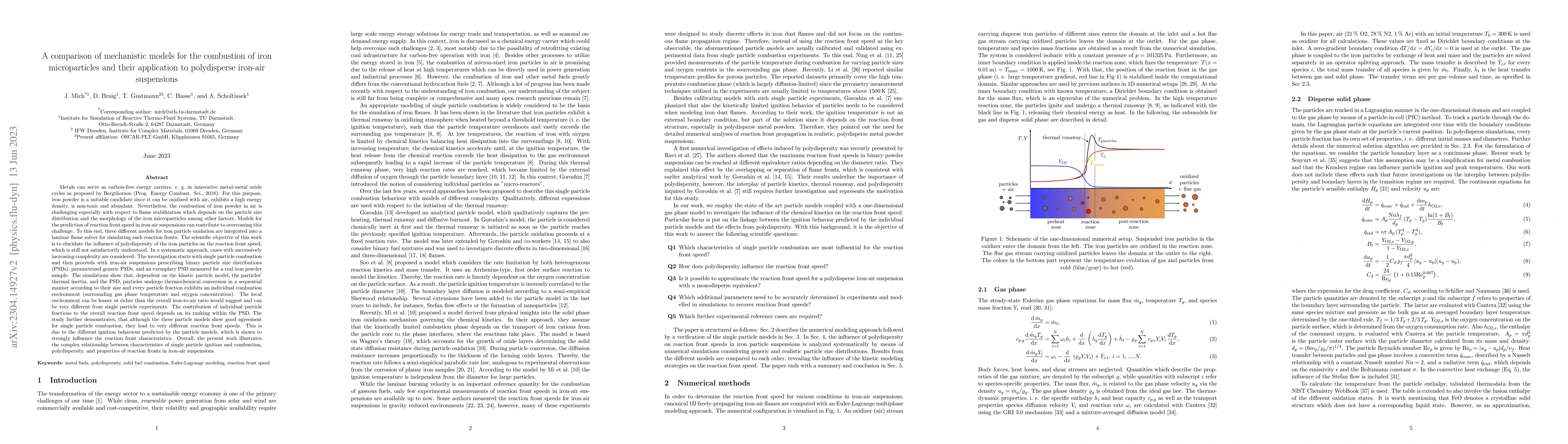 Thumbnail for A comparison of mechanistic models for the combustion of iron
  microparticles and their application to polydisperse iron-air suspensions