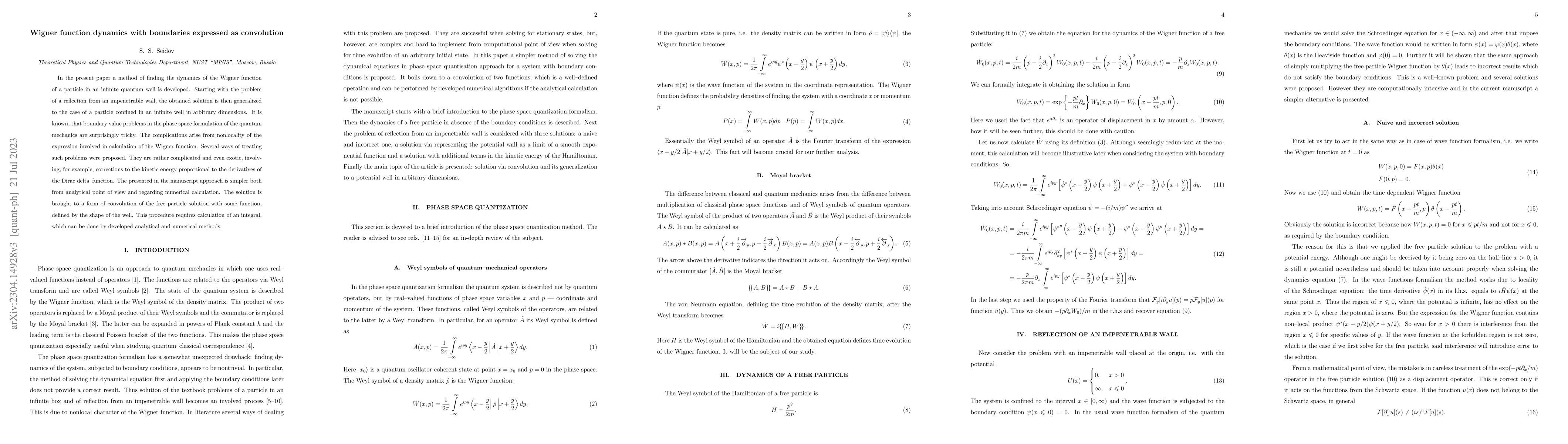 Thumbnail for Wigner function dynamics with boundaries expressed as convolution