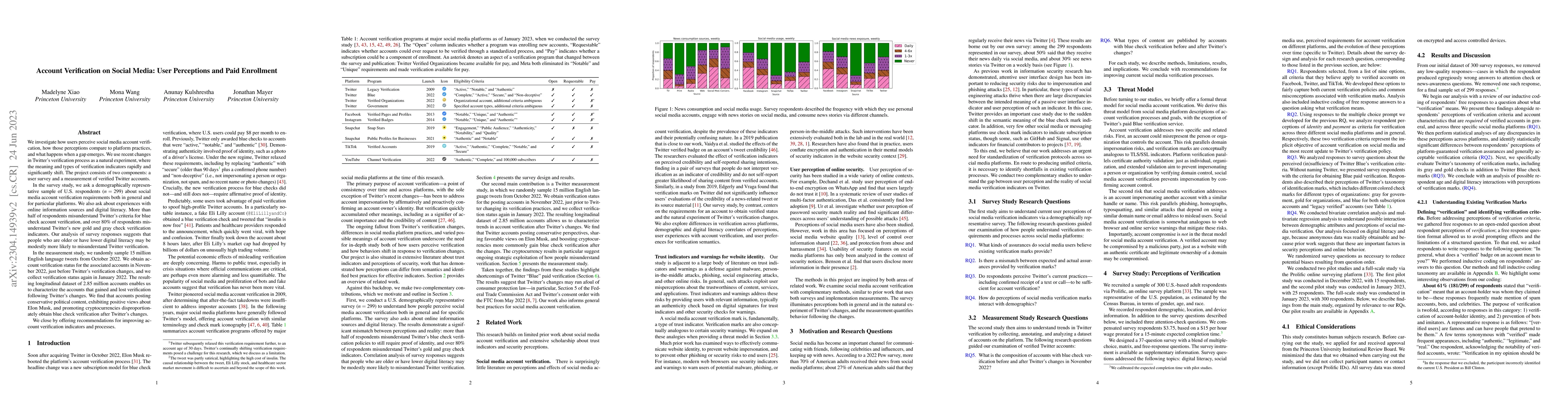 Thumbnail for Account Verification on Social Media: User Perceptions and Paid
  Enrollment
