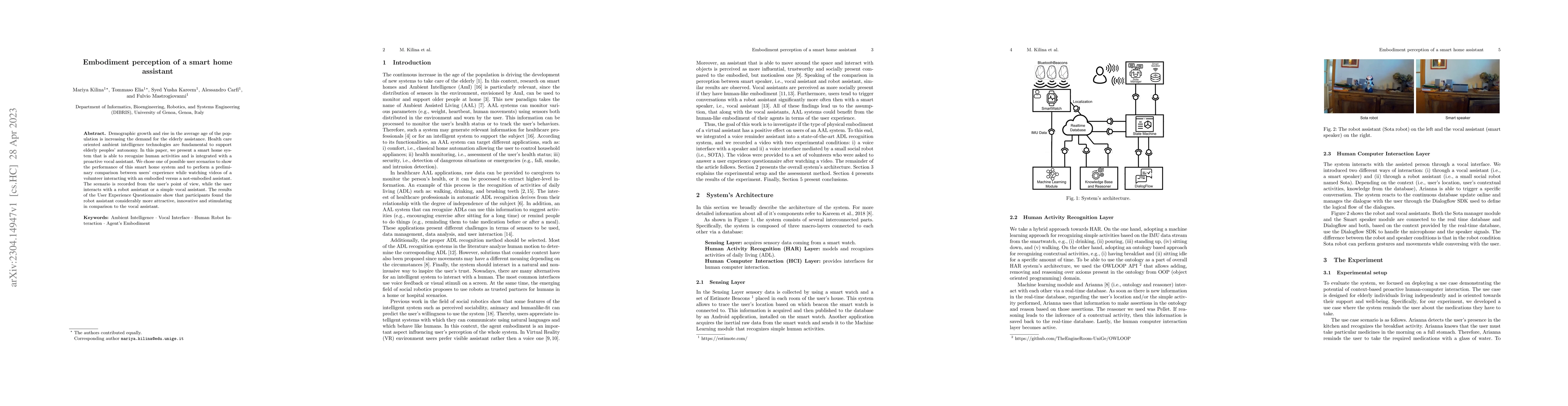 Thumbnail for Embodiment perception of a smart home assistant