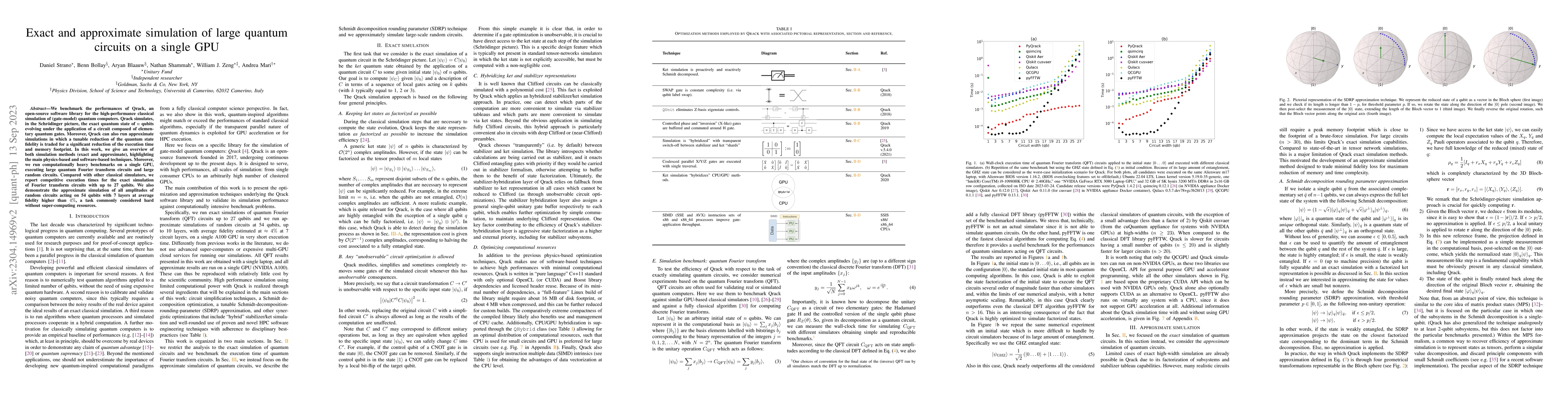 Thumbnail for Exact and approximate simulation of large quantum circuits on a single
  GPU