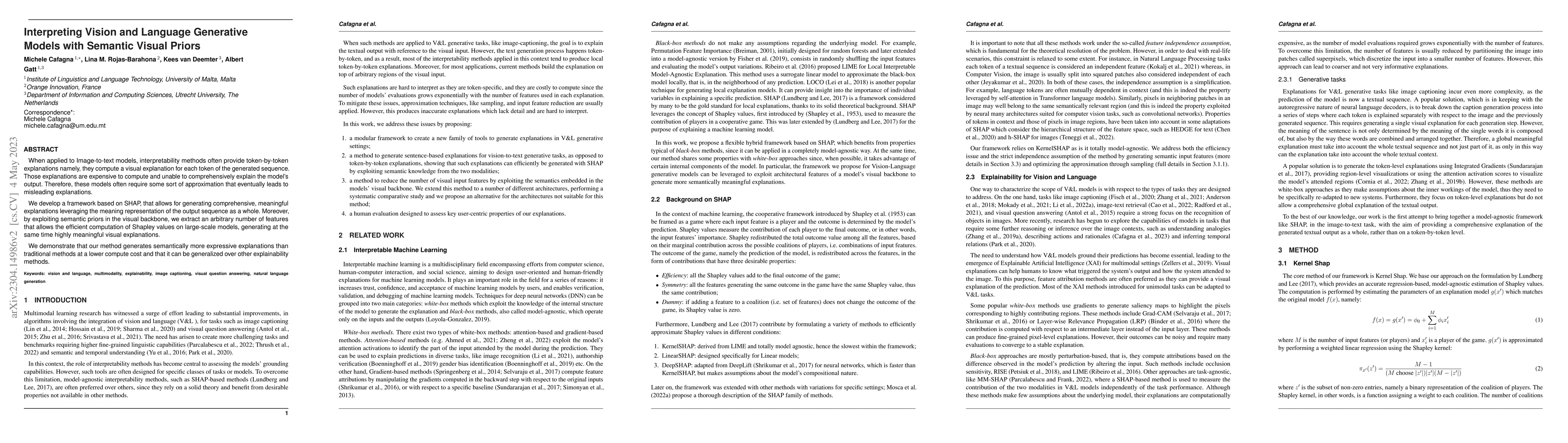 Thumbnail for Interpreting Vision and Language Generative Models with Semantic Visual
  Priors