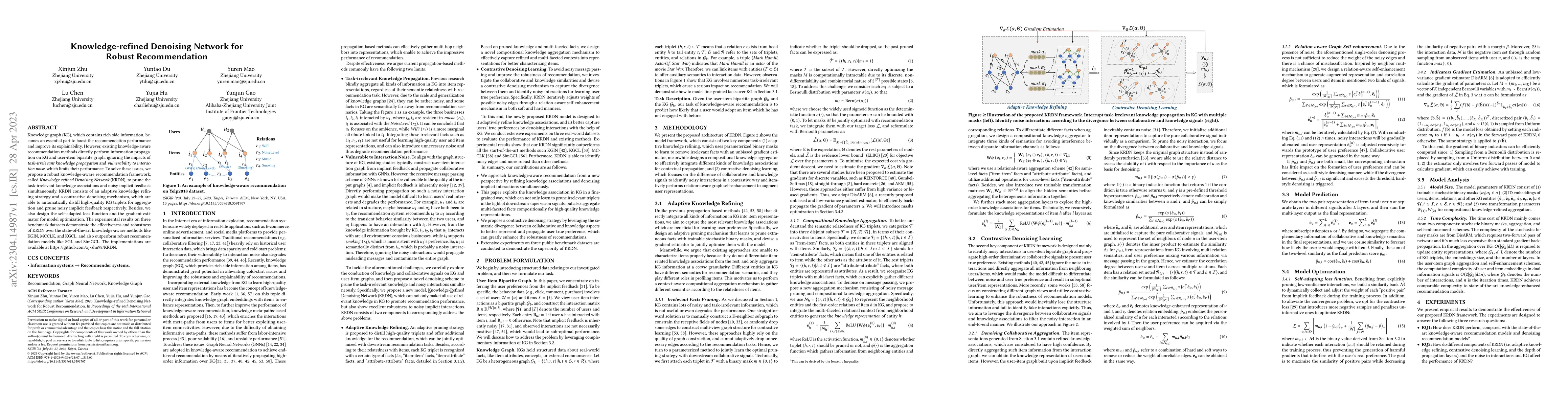 Thumbnail for Knowledge-refined Denoising Network for Robust Recommendation