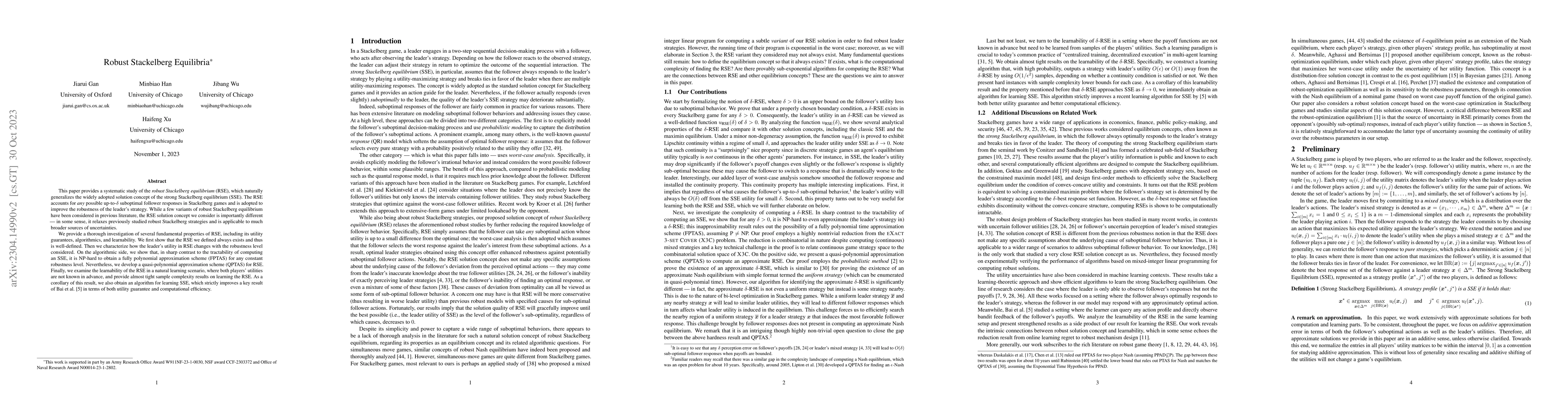 Thumbnail for Robust Stackelberg Equilibria