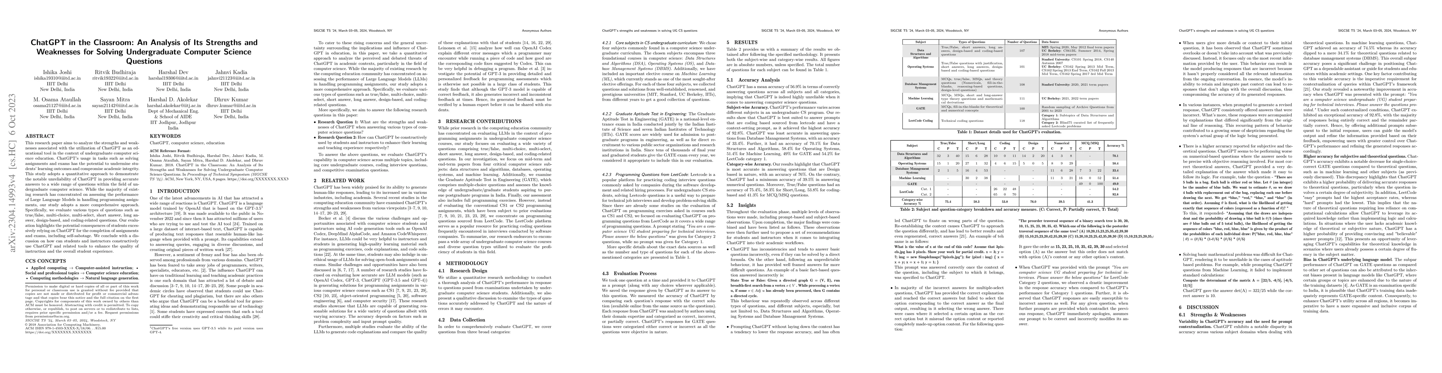 Thumbnail for ChatGPT in the Classroom: An Analysis of Its Strengths and Weaknesses
  for Solving Undergraduate Computer Science Questions