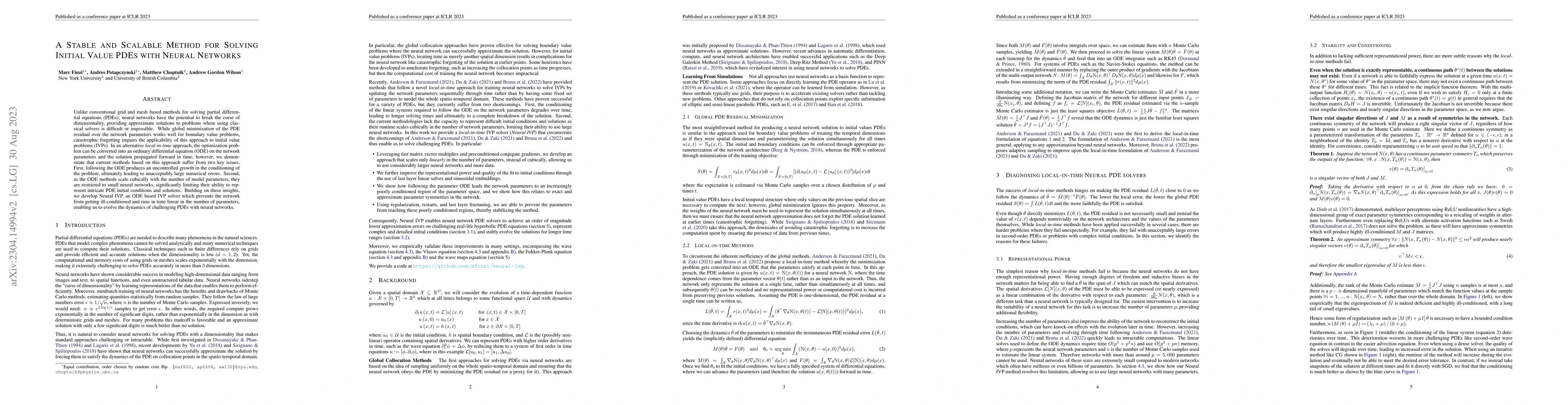Thumbnail for A Stable and Scalable Method for Solving Initial Value PDEs with Neural
  Networks