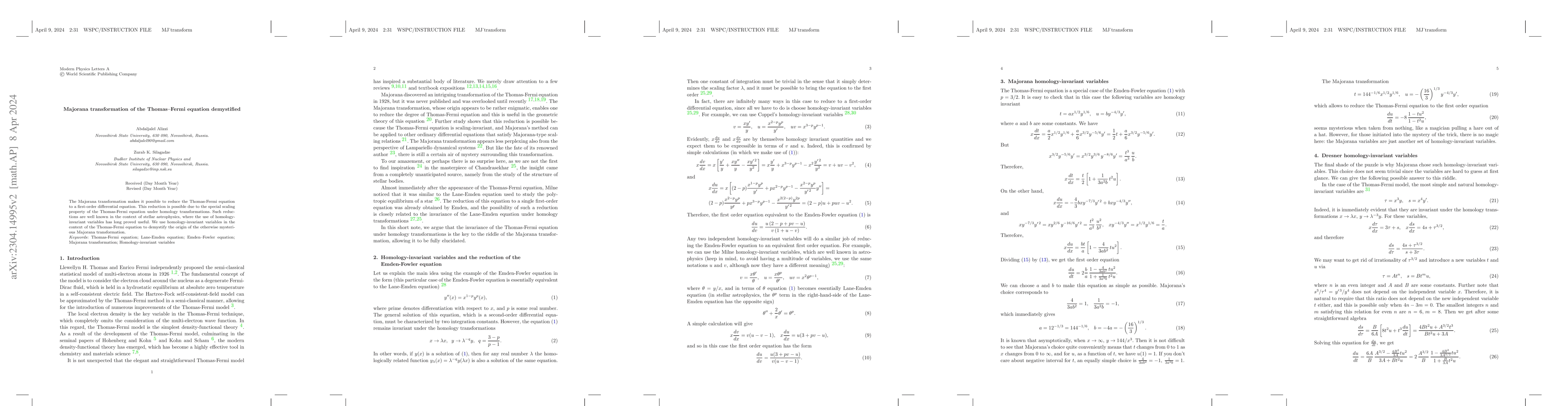 Thumbnail for Majorana transformation of the Thomas-Fermi equation demystified