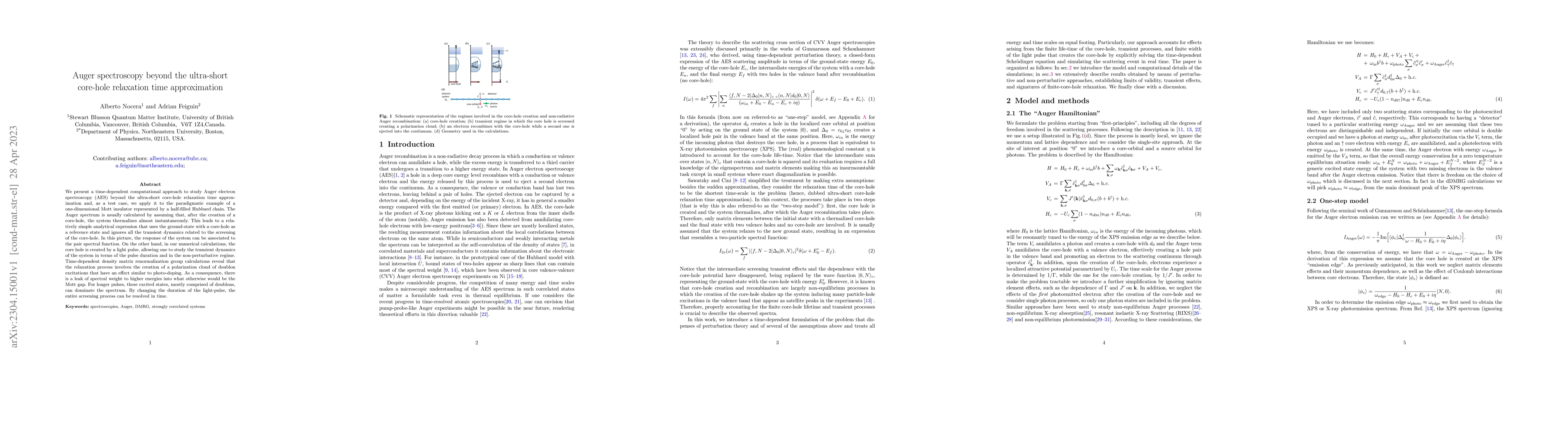 Thumbnail for Auger spectroscopy beyond the ultra-short core-hole relaxation time
  approximation