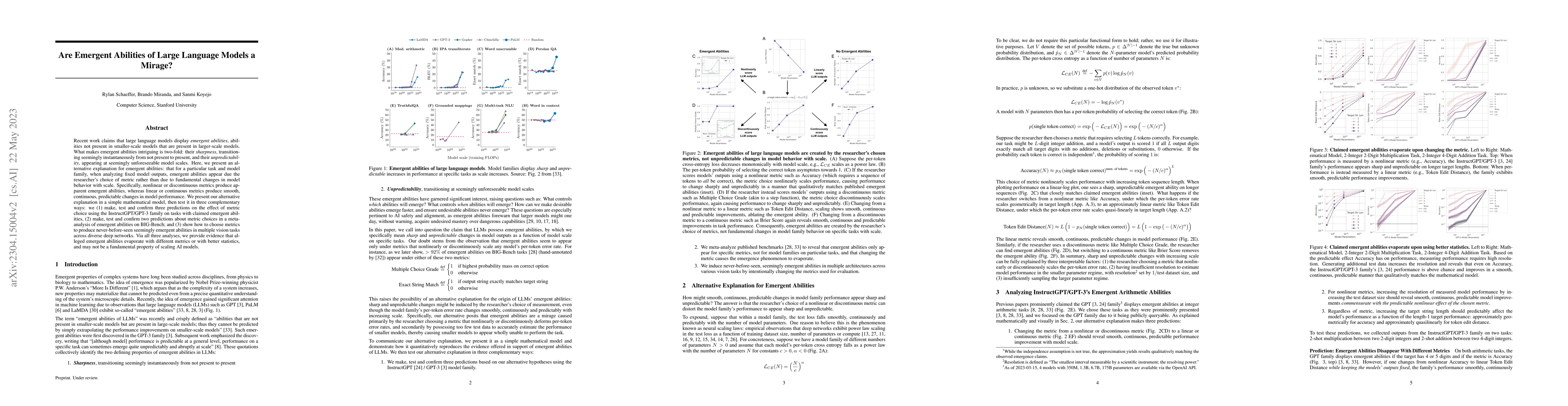 Thumbnail for Are Emergent Abilities of Large Language Models a Mirage?