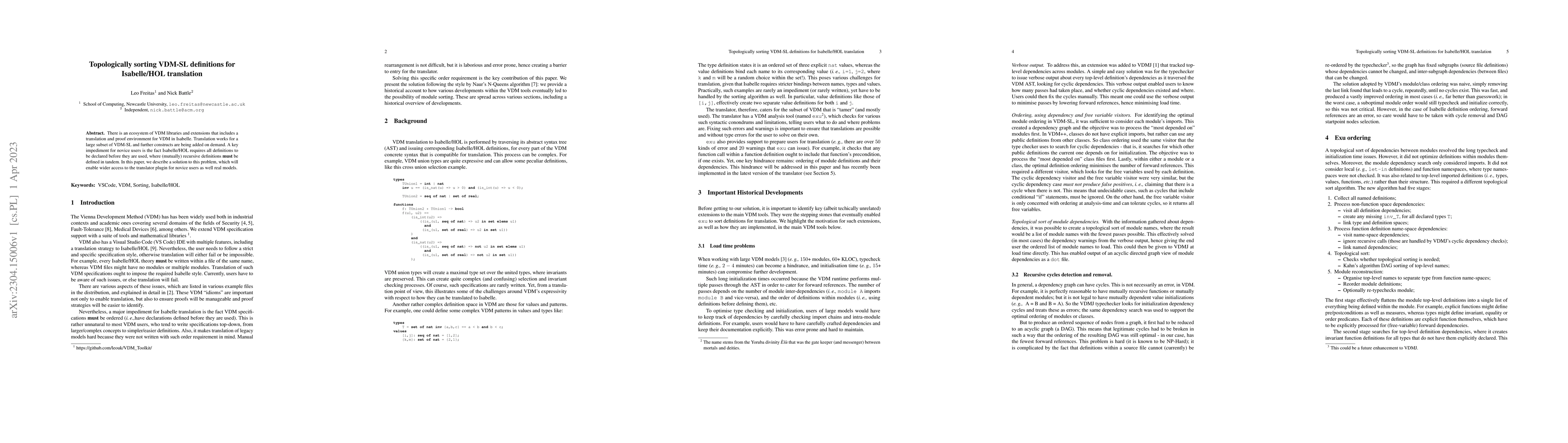 Thumbnail for Topologically sorting VDM-SL definitions for Isabelle/HOL translation