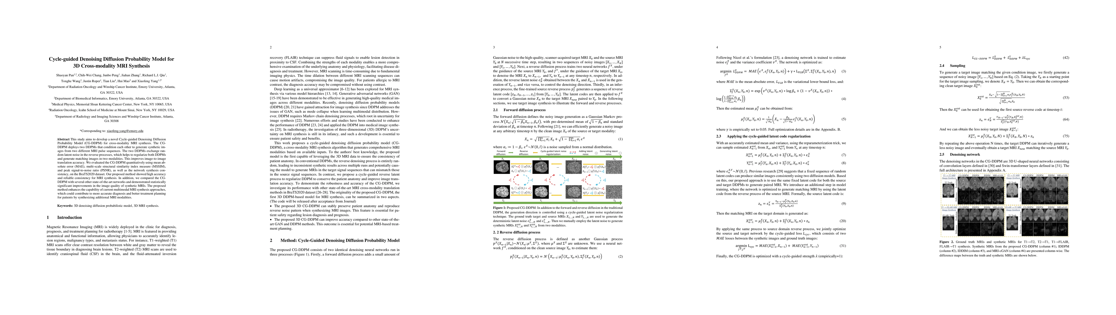 Thumbnail for Cycle-guided Denoising Diffusion Probability Model for 3D Cross-modality
  MRI Synthesis