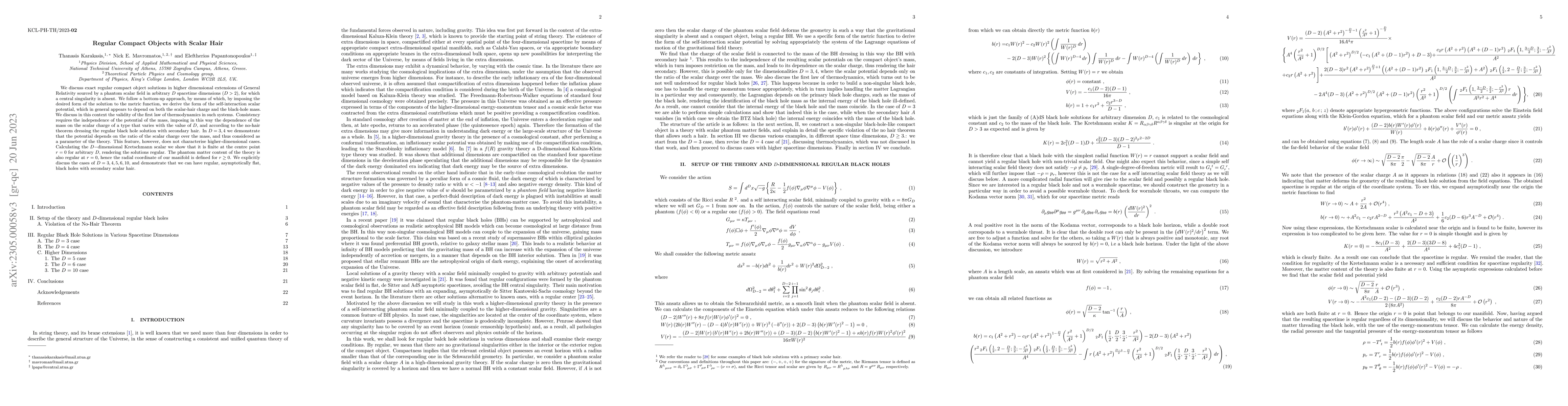 Thumbnail for Regular Compact Objects with Scalar Hair