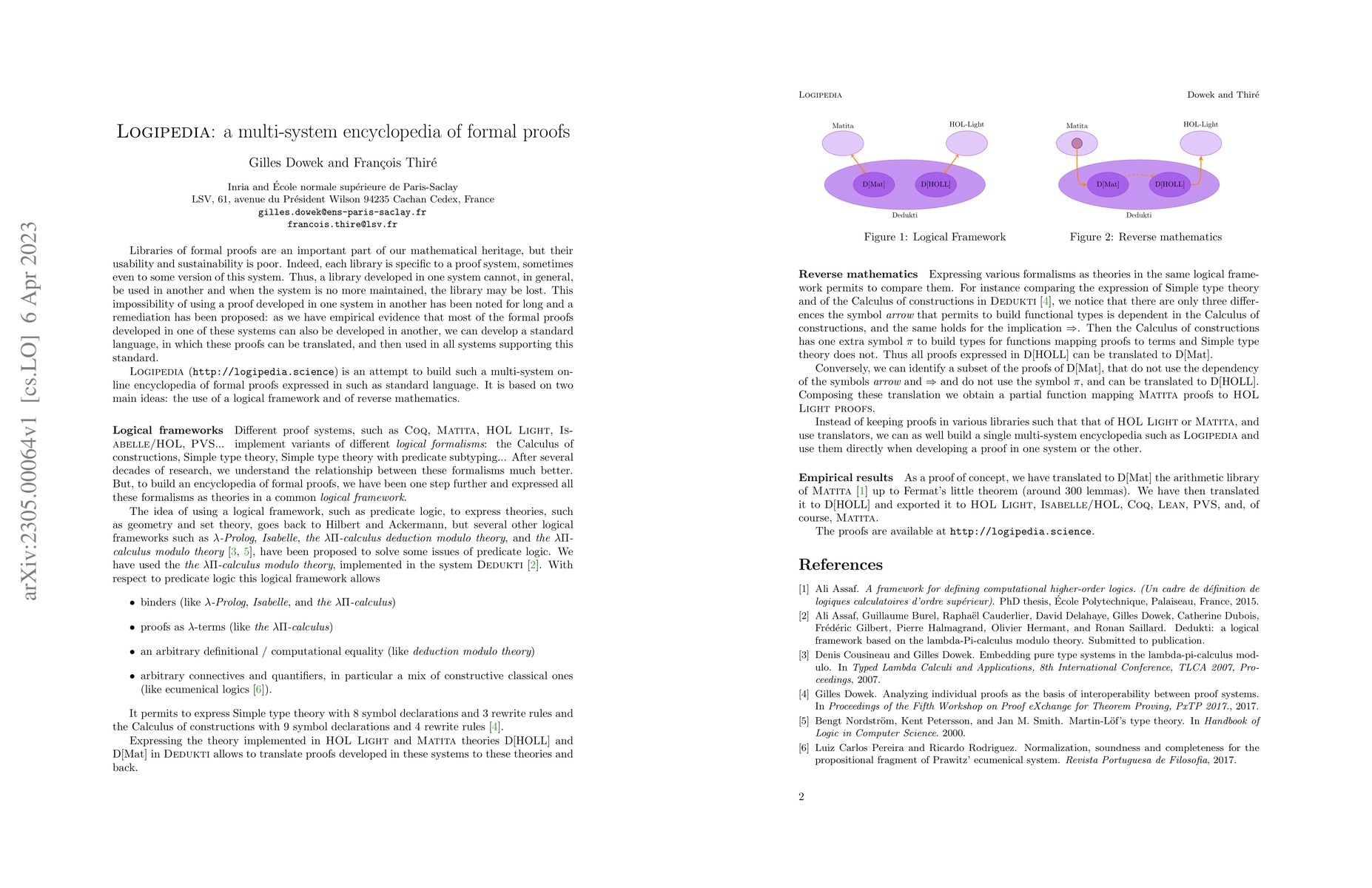 Thumbnail for Logipedia: a multi-system encyclopedia of formal proofs