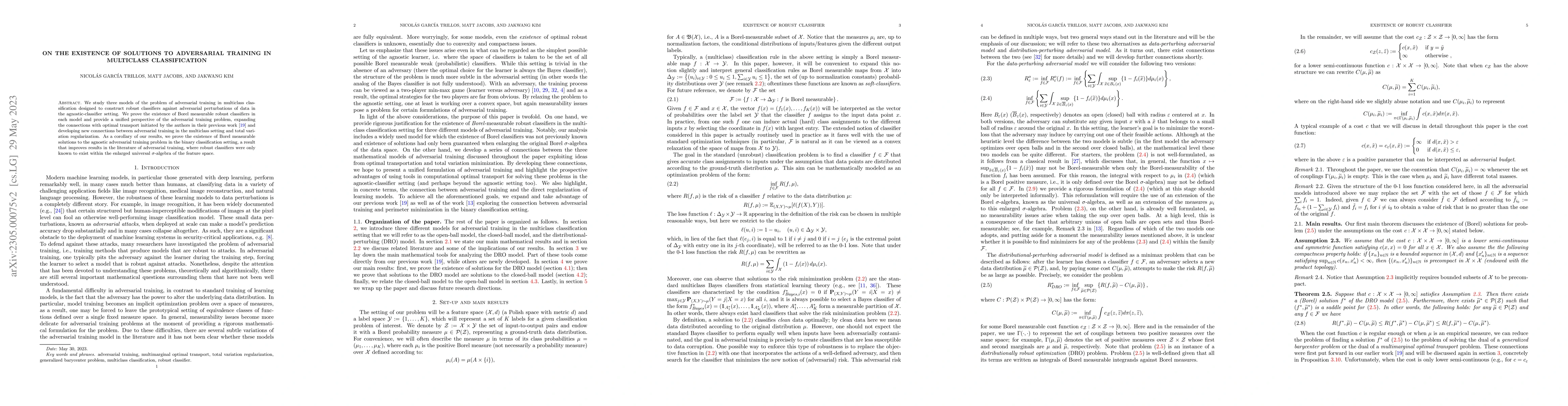 Thumbnail for On the existence of solutions to adversarial training in multiclass
  classification