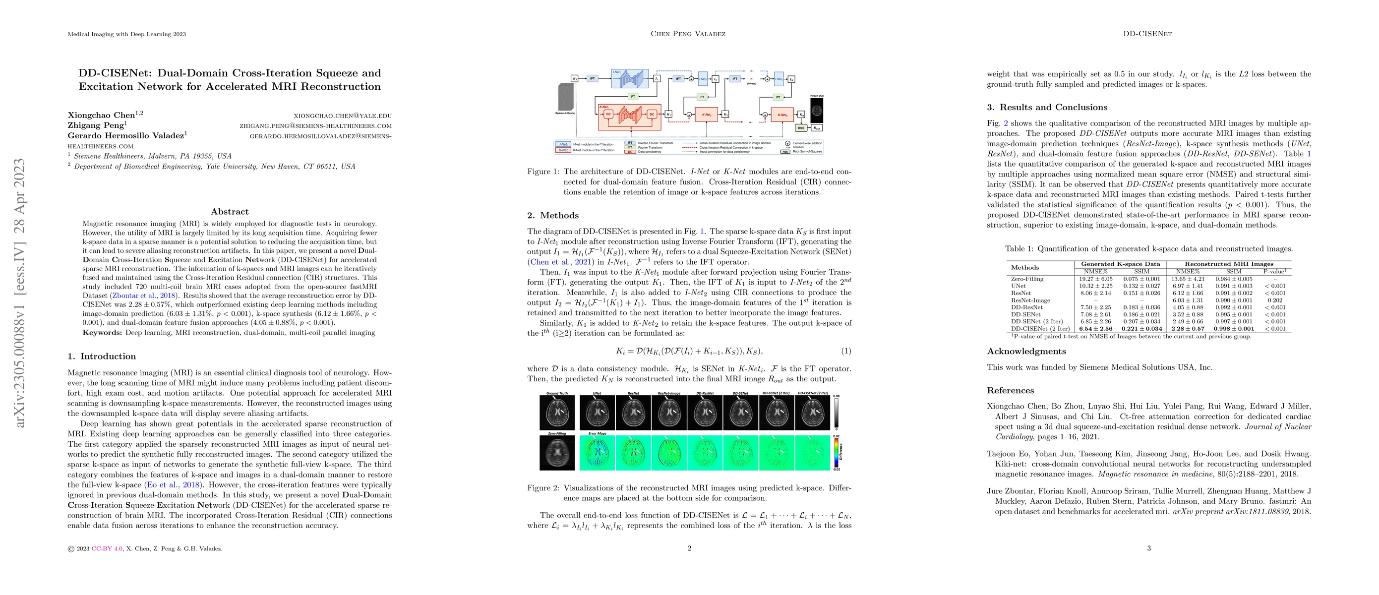 Thumbnail for DD-CISENet: Dual-Domain Cross-Iteration Squeeze and Excitation Network
  for Accelerated MRI Reconstruction