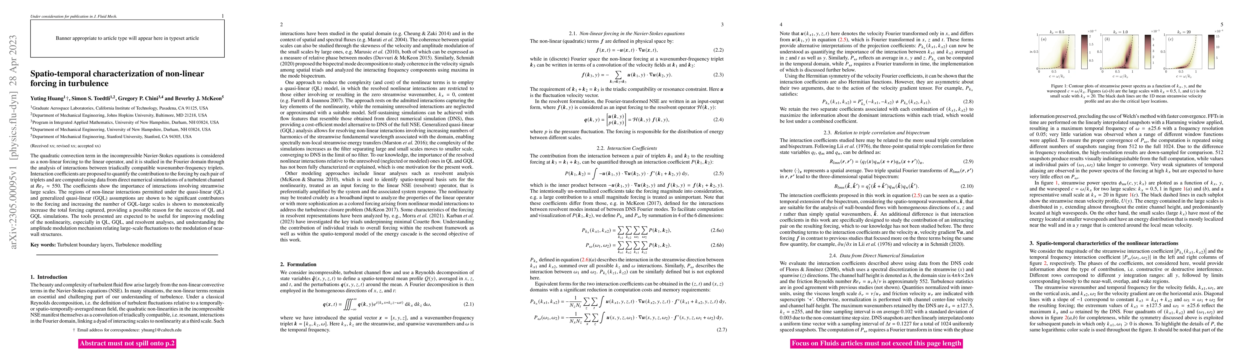 Thumbnail for Spatio-temporal characterization of non-linear forcing in turbulence