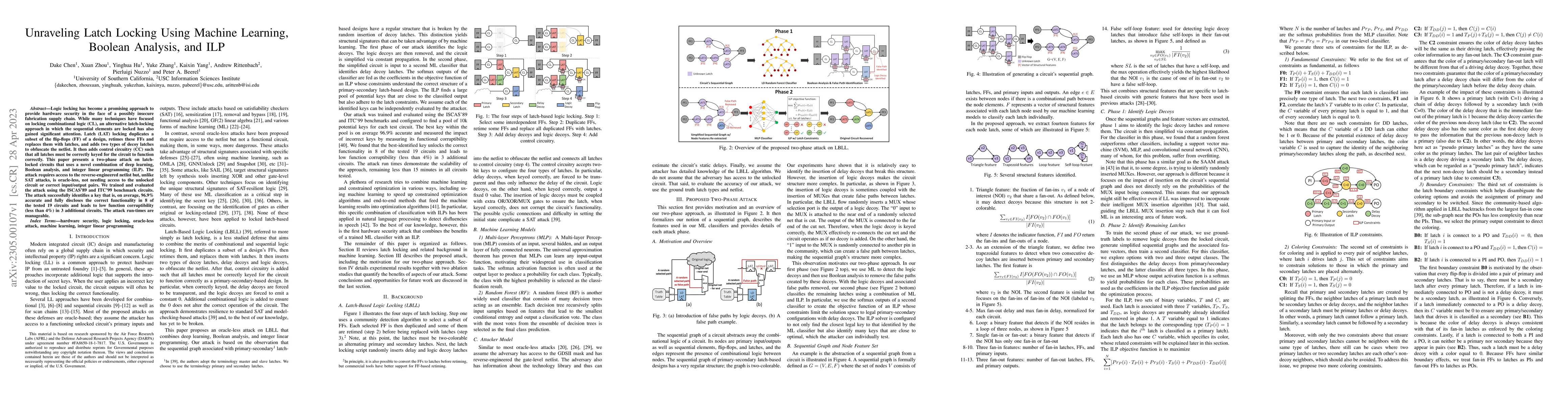 Thumbnail for Unraveling Latch Locking Using Machine Learning, Boolean Analysis, and
  ILP