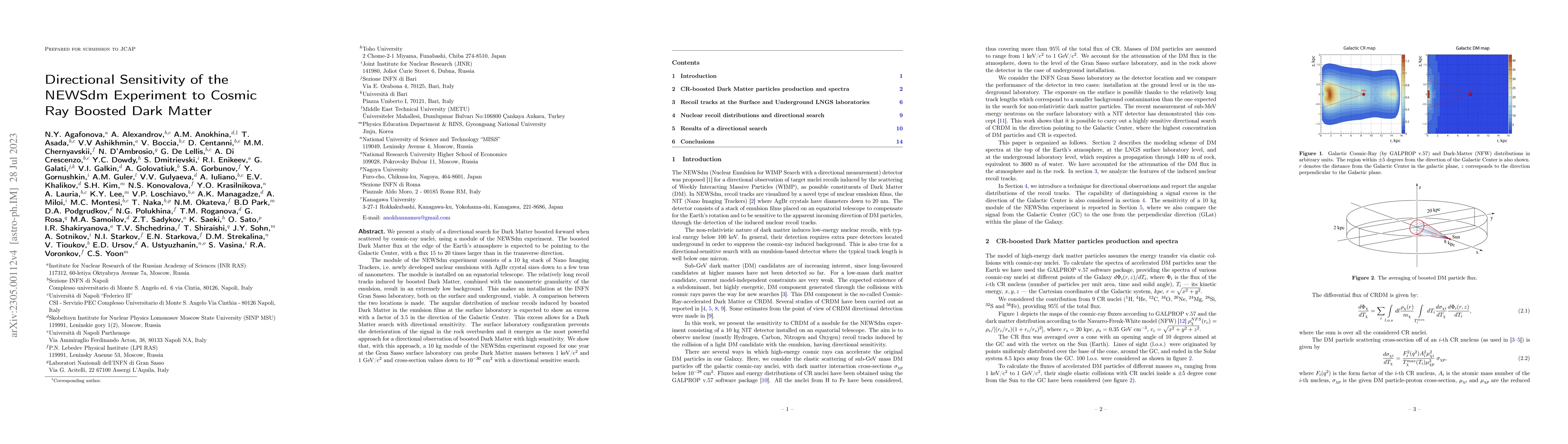 Thumbnail for Directional Sensitivity of the NEWSdm Experiment to Cosmic Ray Boosted
  Dark Matter