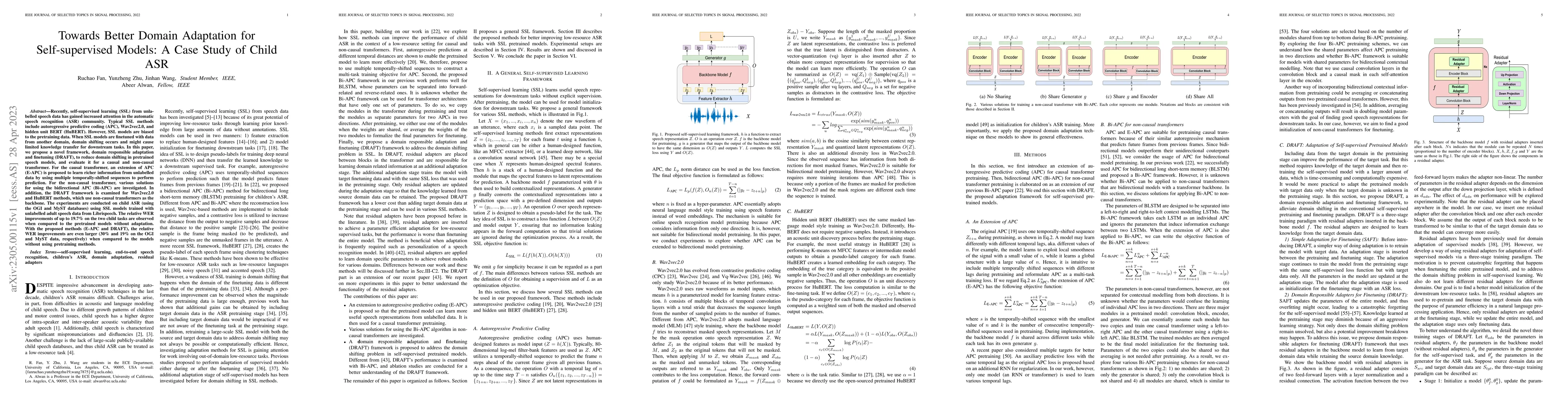 Thumbnail for Towards Better Domain Adaptation for Self-supervised Models: A Case
  Study of Child ASR