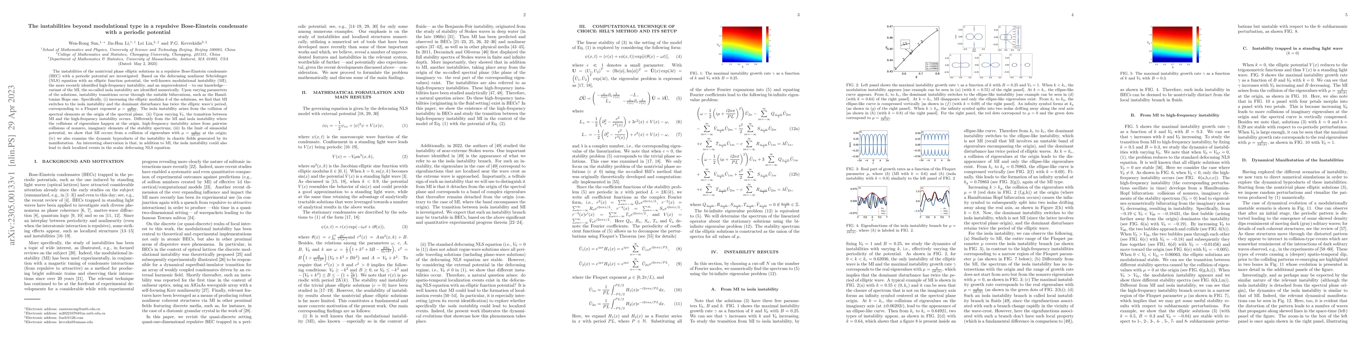Thumbnail for The instabilities beyond modulational type in a repulsive Bose-Einstein
  condensate with a periodic potential
