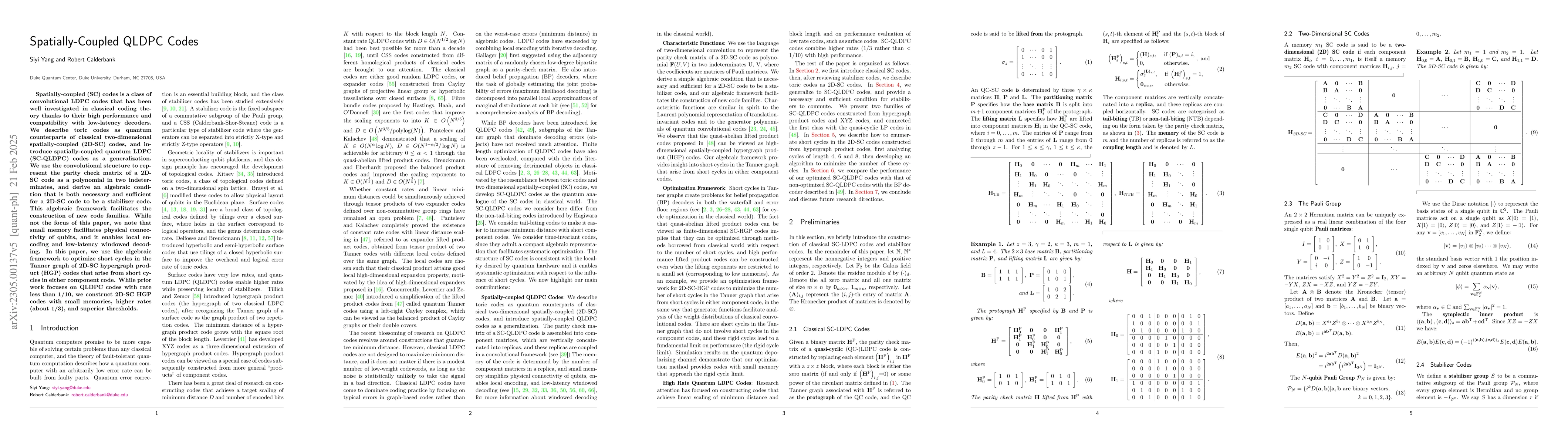 Thumbnail for Spatially-Coupled QDLPC Codes