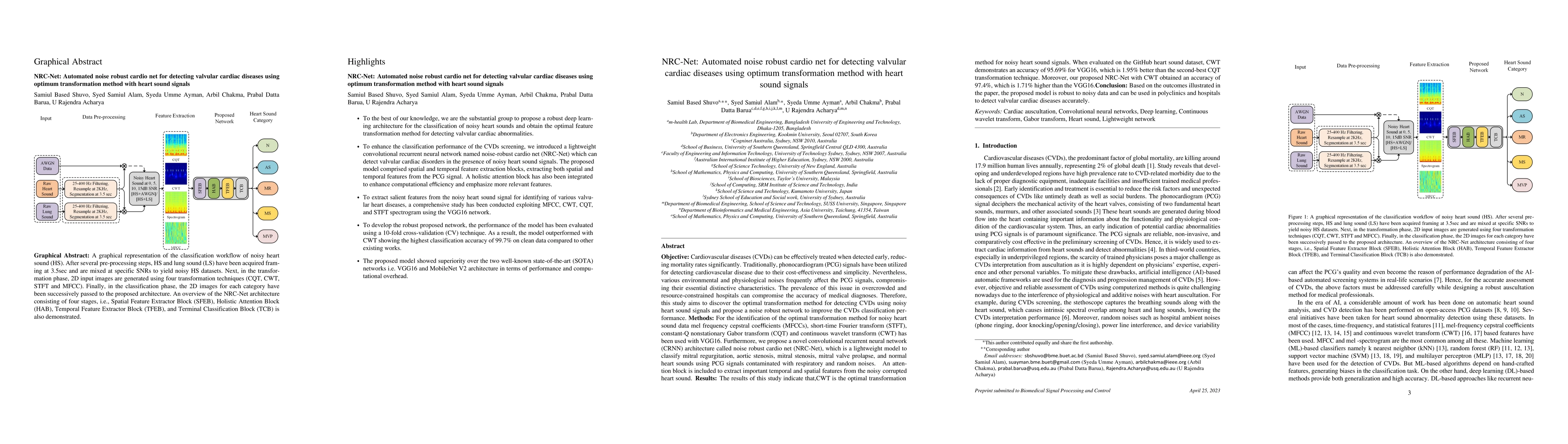 Thumbnail for NRC-Net: Automated noise robust cardio net for detecting valvular
  cardiac diseases using optimum transformation method with heart sound signals