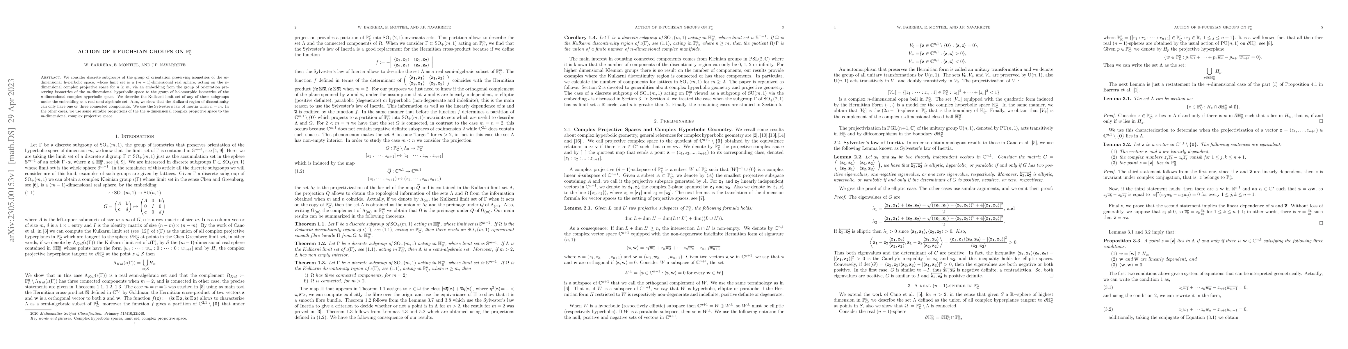 Thumbnail for Action of $\mathbb{R}$-Fuchsian groups on $\mathbb{P}_\mathbb{C}^n$