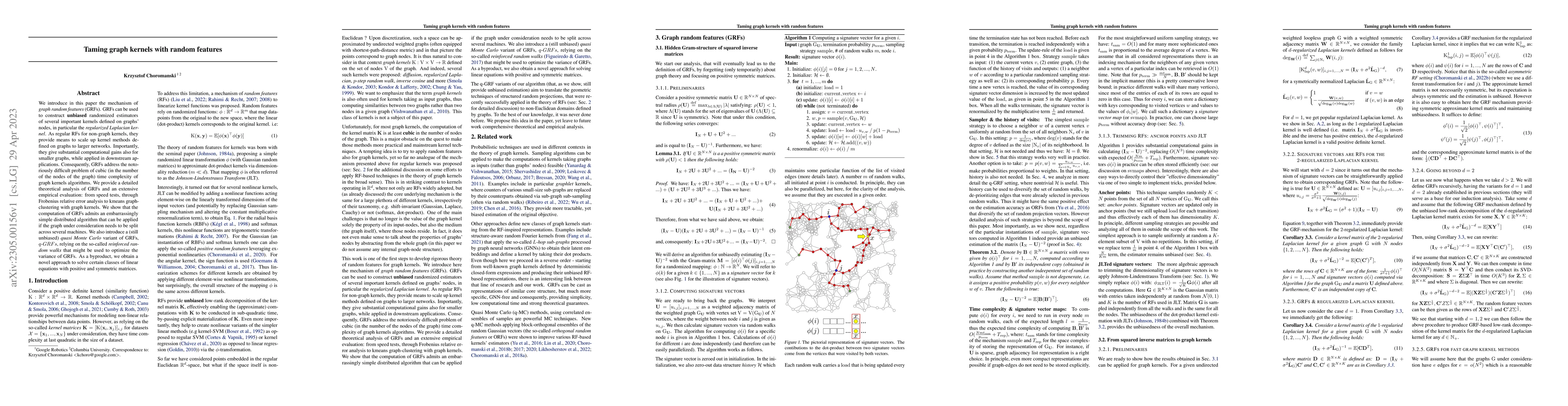 Thumbnail for Taming graph kernels with random features