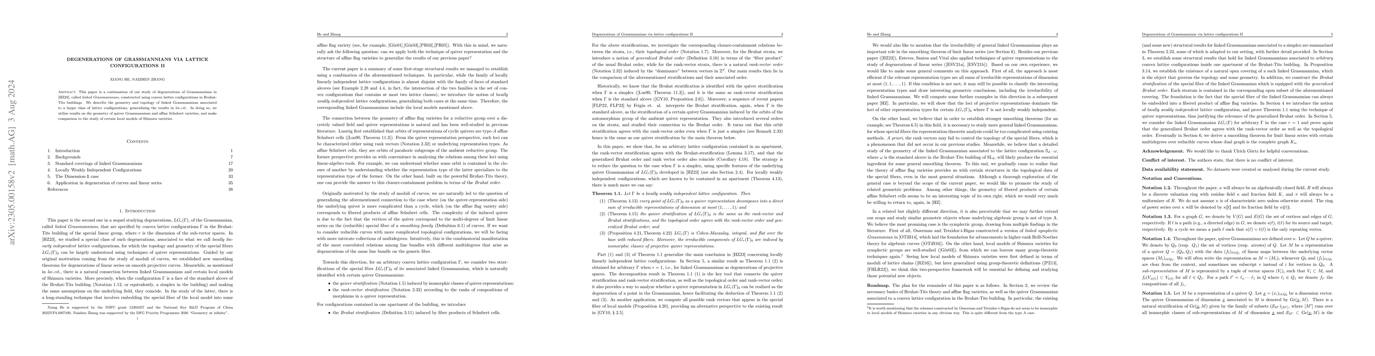 Thumbnail for Degenerations of Grassmannians via lattice configurations II
