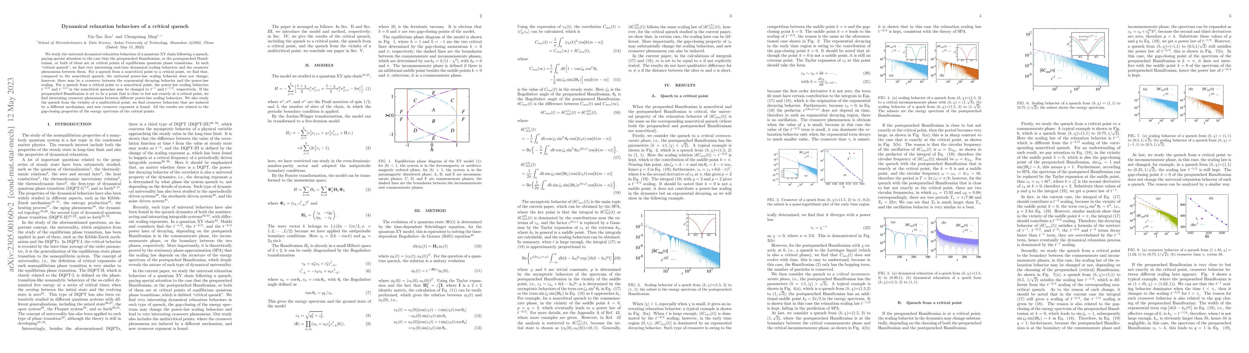 Thumbnail for Dynamical relaxation behaviors of a critical quench