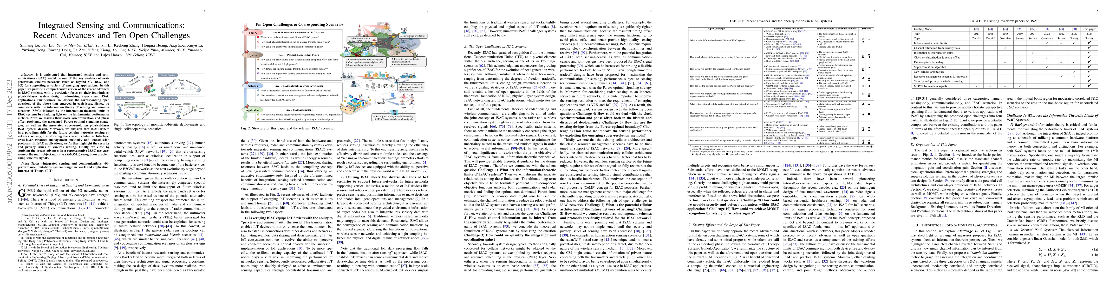 Thumbnail for Integrated Sensing and Communications: Recent Advances and Ten Open
  Challenges