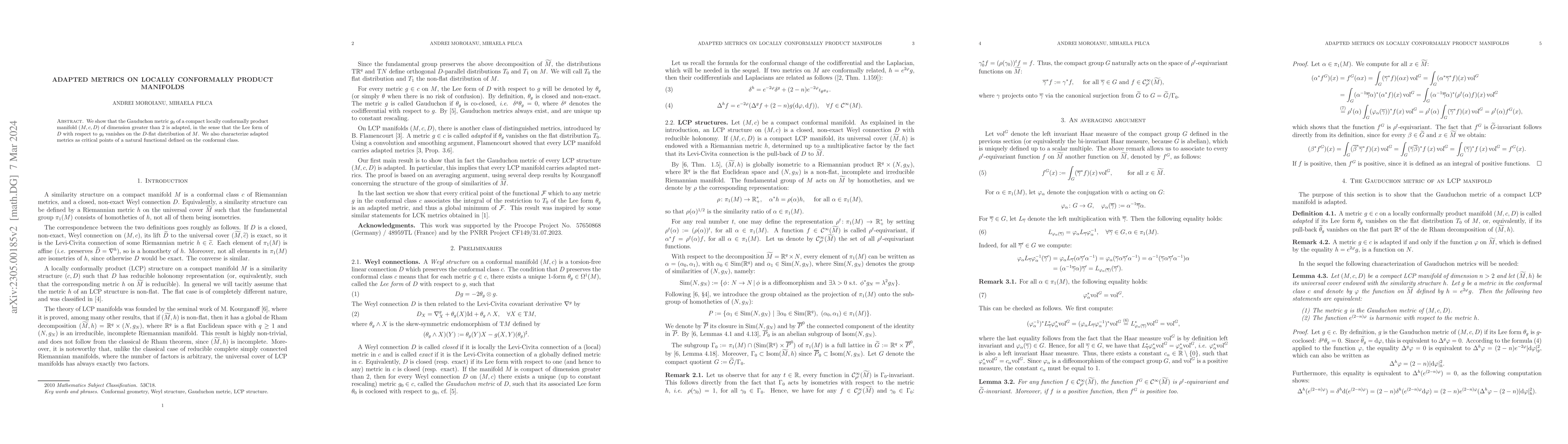 Thumbnail for Adapted metrics on locally conformally product manifolds