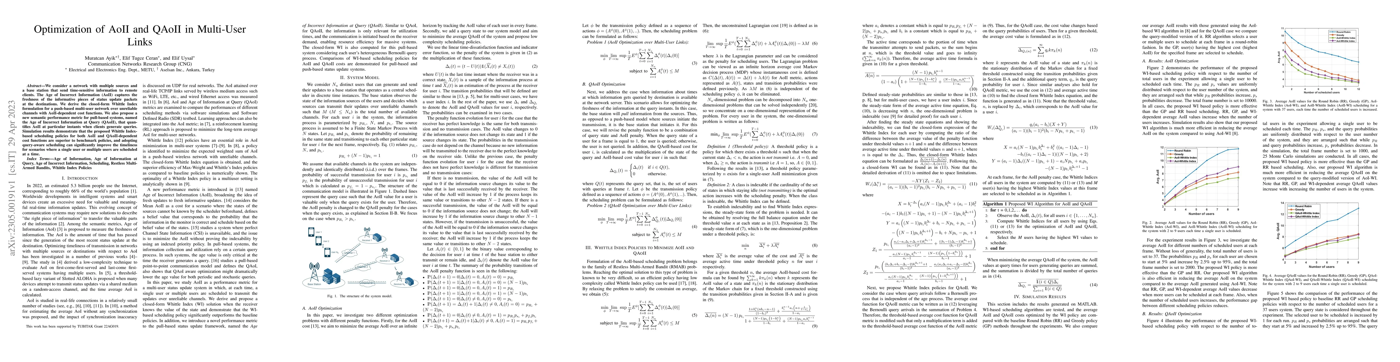 Thumbnail for Optimization of AoII and QAoII in Multi-User Links