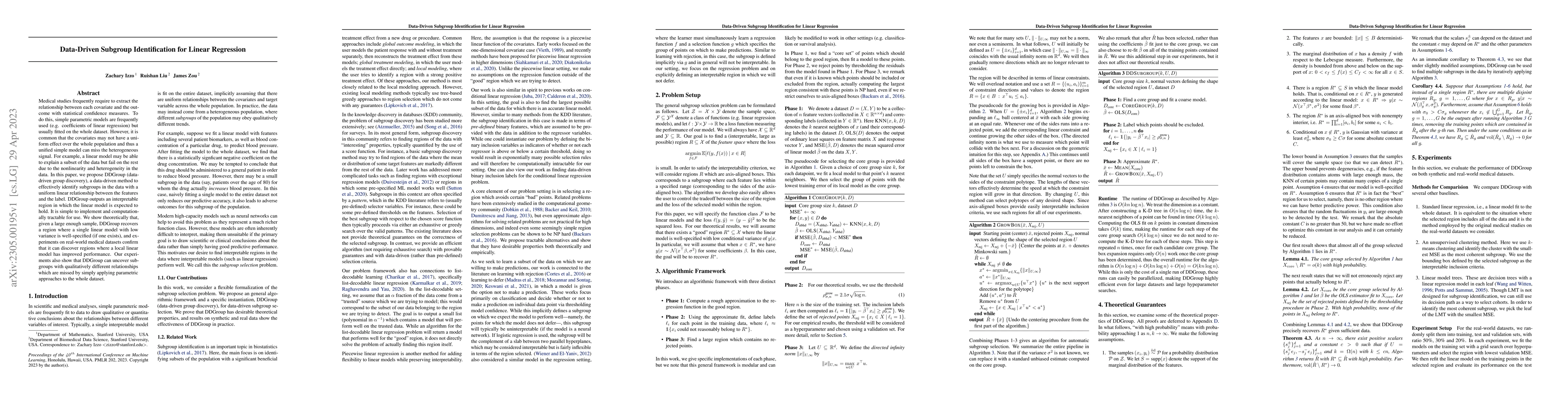 Thumbnail for Data-Driven Subgroup Identification for Linear Regression