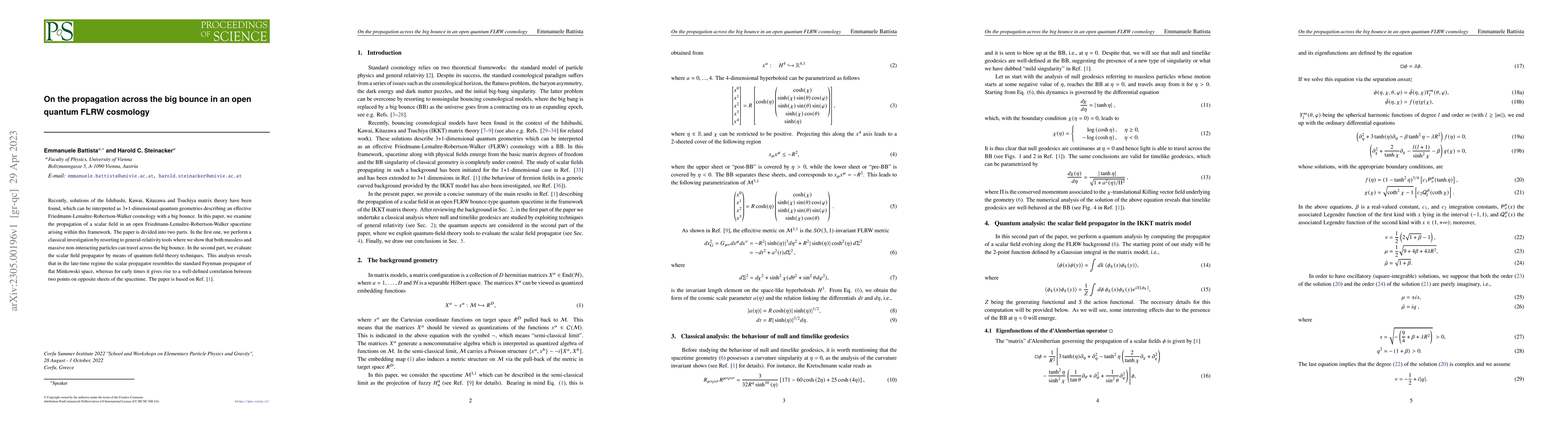 Thumbnail for On the propagation across the big bounce in an open quantum FLRW
  cosmology