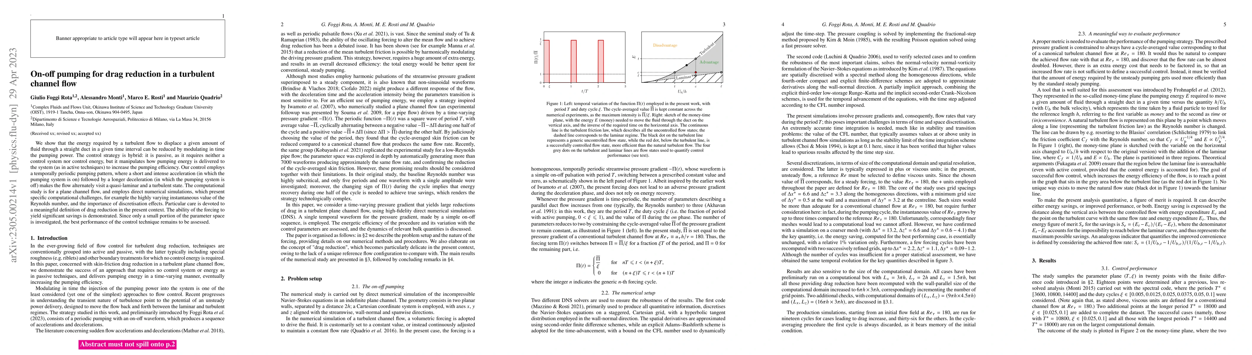 Thumbnail for On-off pumping for drag reduction in a turbulent channel flow
