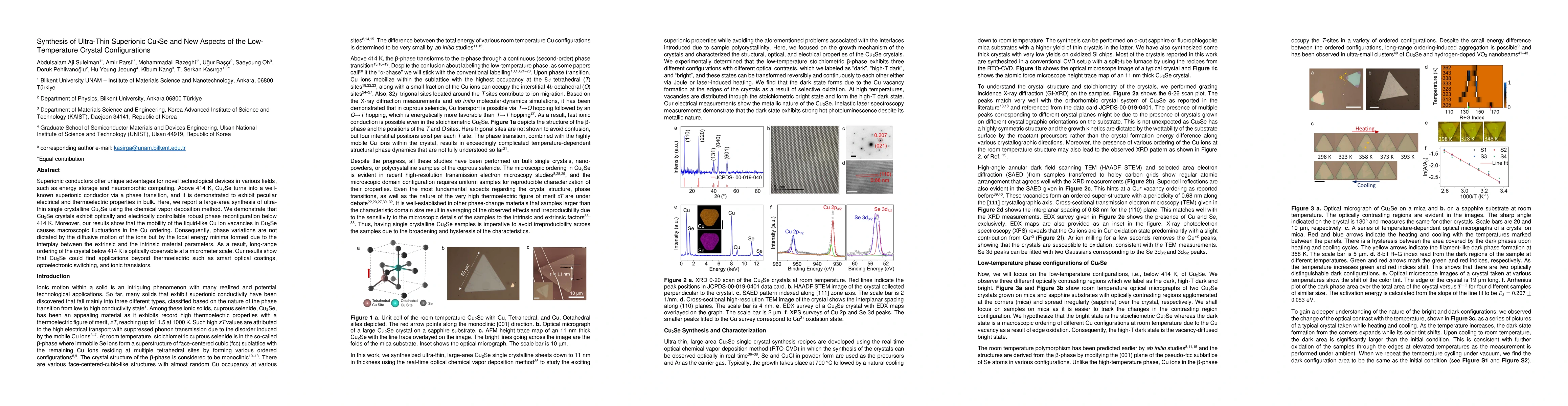 Thumbnail for Synthesis of Ultra-Thin Superionic Cu2Se and New Aspects of the
  Low-Temperature Crystal Configurations