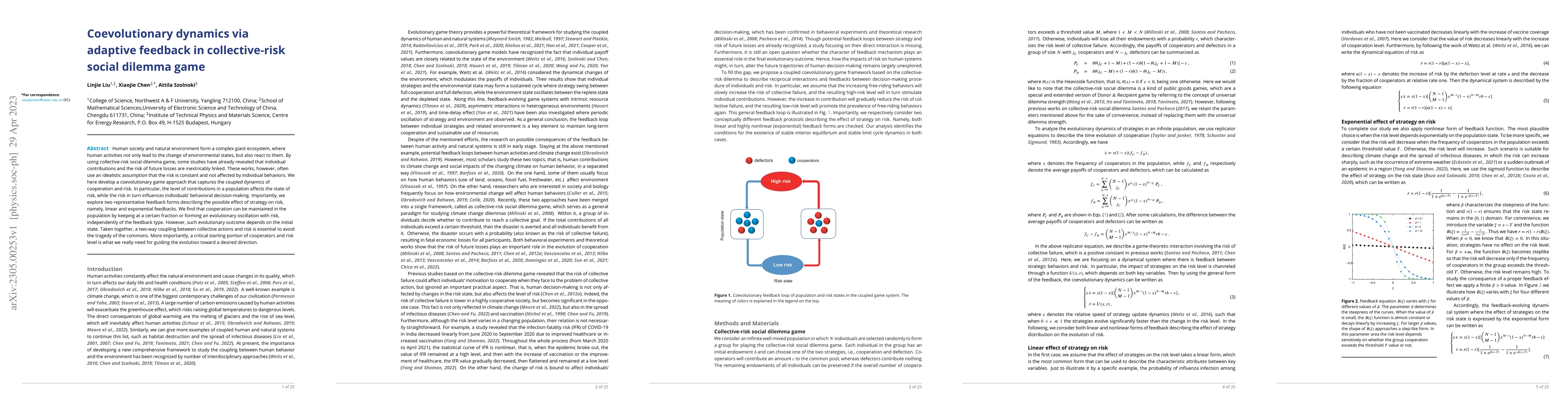 Thumbnail for Coevolutionary dynamics via adaptive feedback in collective-risk social
  dilemma game