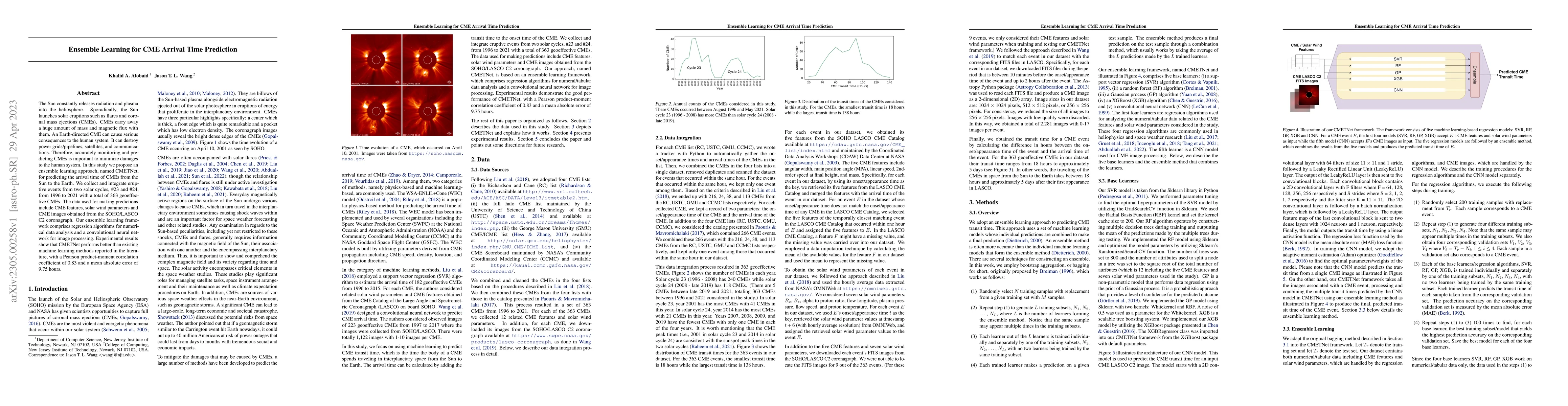 Thumbnail for Ensemble Learning for CME Arrival Time Prediction
