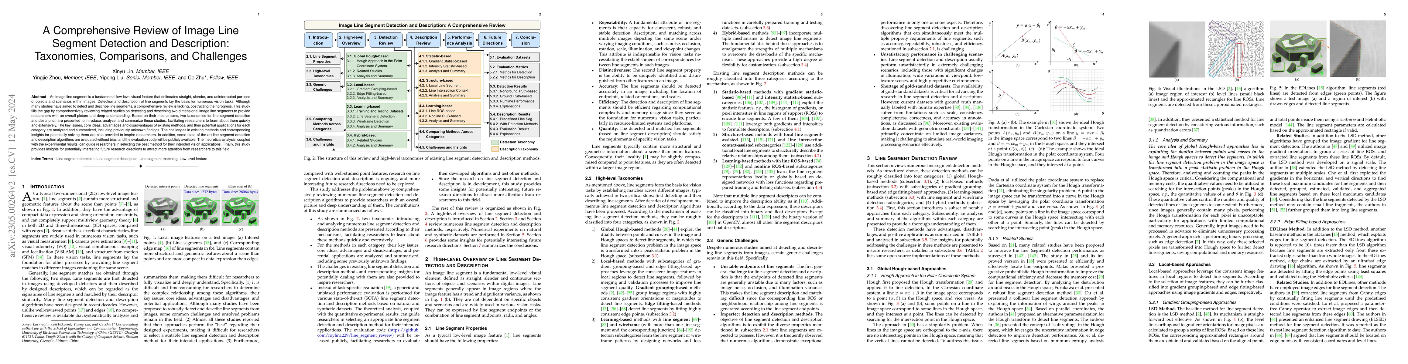 Thumbnail for A Comprehensive Review of Image Line Segment Detection and Description:
  Taxonomies, Comparisons, and Challenges