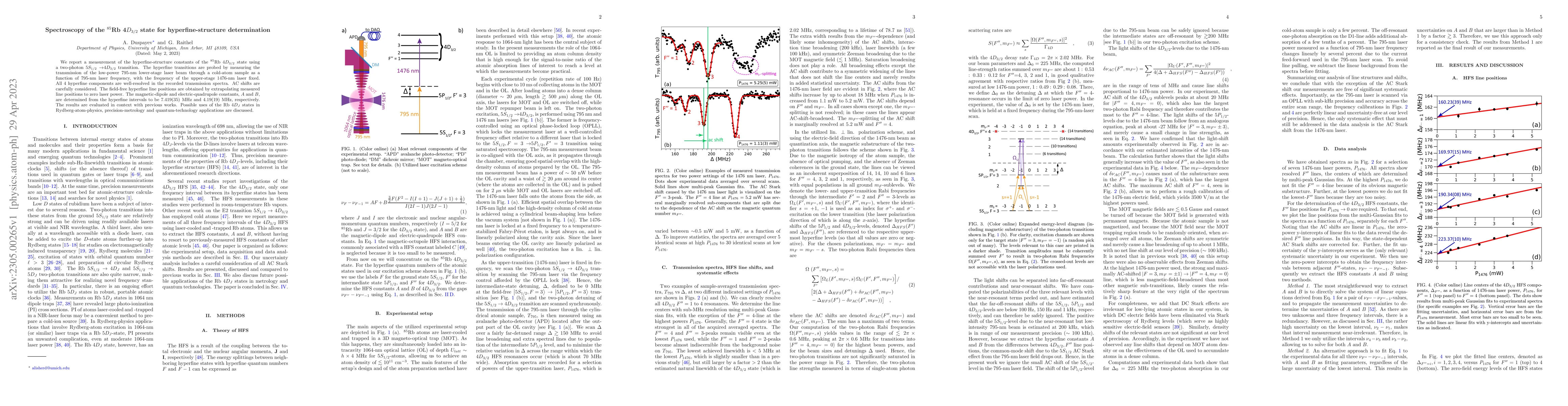 Thumbnail for Spectroscopy of the $^{85}$Rb 4$D_{3/2}$ state for hyperfine-structure
  determination