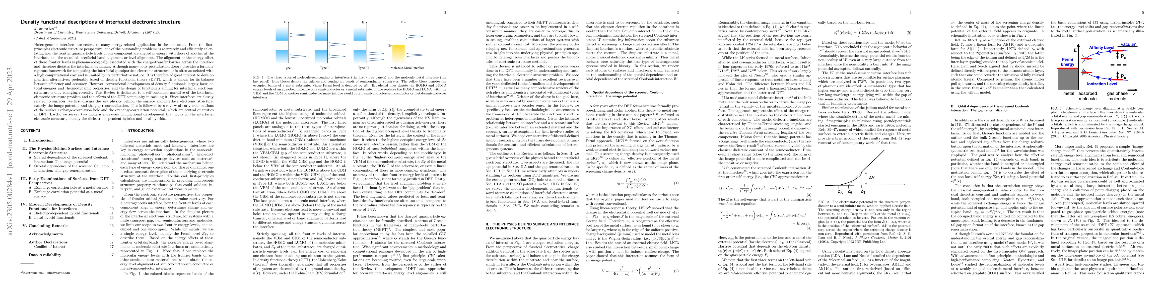 Thumbnail for Density functional descriptions of interfacial electronic structure