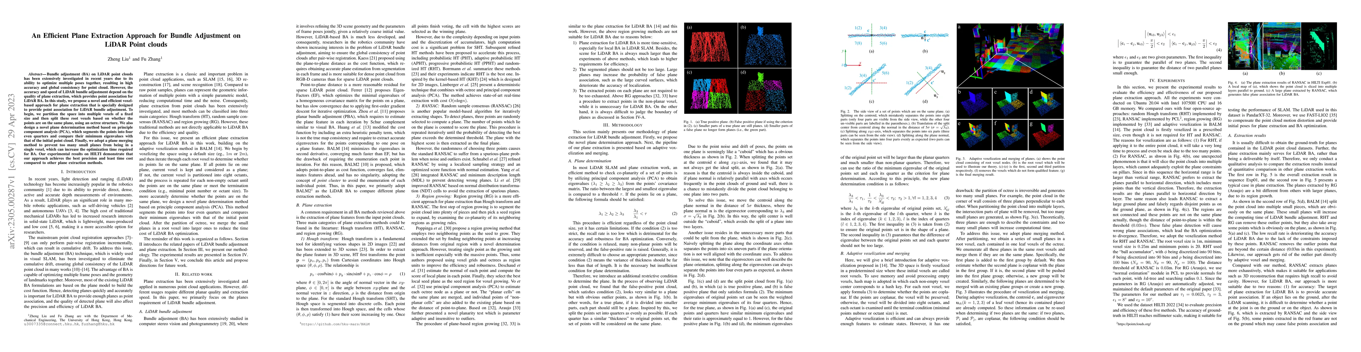 Thumbnail for An Efficient Plane Extraction Approach for Bundle Adjustment on LiDAR
  Point clouds